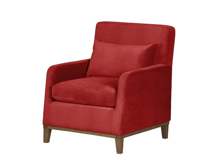 Sessel Rot/Rot Samt Madhu Walnuss 70 x 84 x 88cm