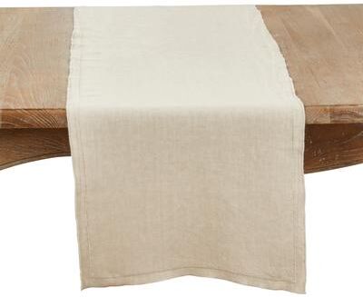 Saro Lifestyle Stonewashed Overlock Edge Table Runner