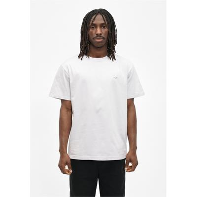 T-Shirt CLEPTOMANICX "Ligull Boxy 2", Herren, Gr. M, weiß, 100% Baumwolle, bestickt, normal, Rundhals, Shirts T-Shirt, in schlichtem Design