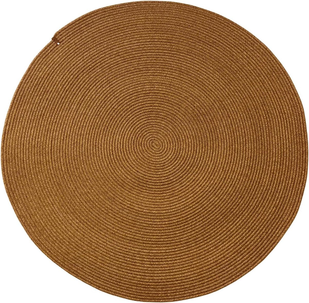 Rond vloerkleed in jute look van duurzaam katoen, Natuurlijk