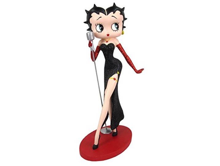 Betty Boop Classic Singer (schwarz Glitzer Kleid) – 30,5 cm Sammelfigur