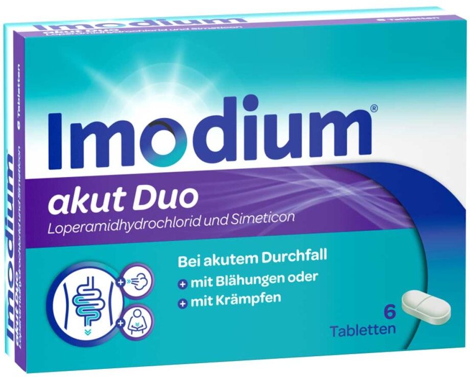 Imodium akut Duo - bei akutem Durchfall, Blähungen & Krämpfen