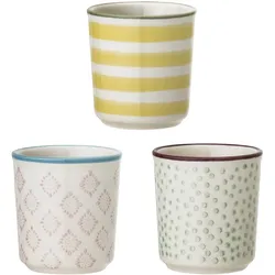 Bloomingville Patrizia Eierbecher 3er Set Steingut, Ø 4,5xH5 cm, 3-er-Set