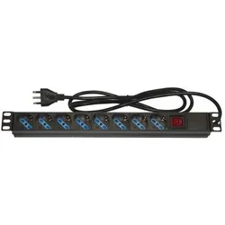 Link, Steckdosenleiste, Armadio Rack Multipresa 8 Prese 19" Tripolari/Schuko Interrutore Italia (8x, Typ 13, 1.75 m)