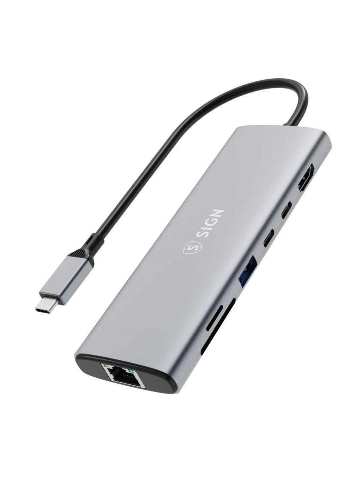 SiGN 7-in-1 HUB USB-C to USB-A / 2x USB-C / HDMI 4K@60Hz / RJ45 / SD / TF USB-Hubs