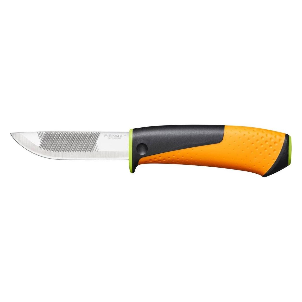 Fiskars Hochleistungsmesser inklusive Holster mit integriertem Messerschärfer, Gesamtlänge: 21,9 cm (9 cm) (FS1023619)
