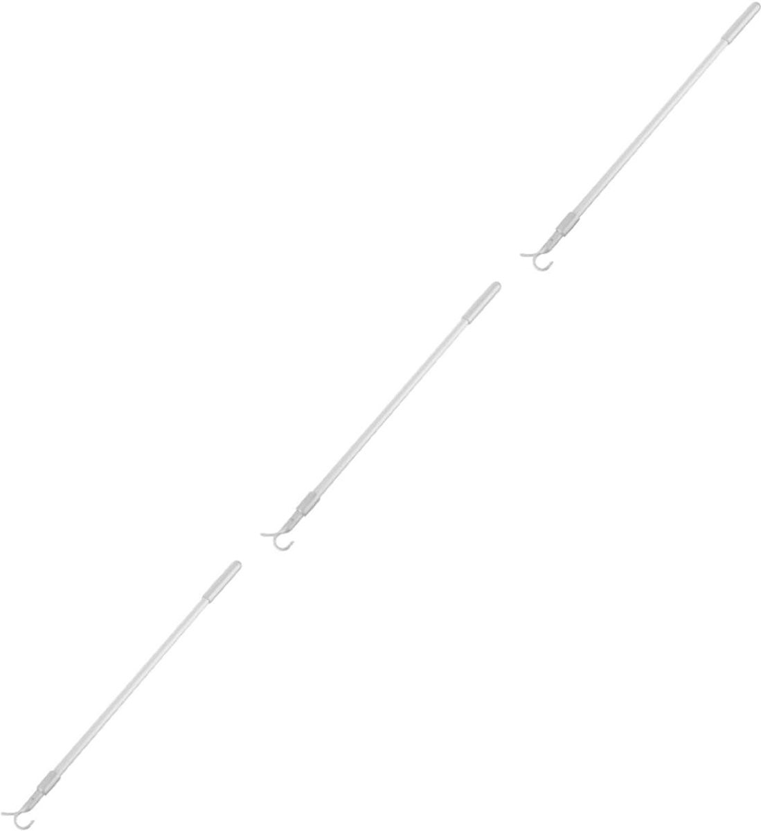 Blind Roede Set Zilver - 3 Stuks - Telescopisch Verstelbare Raambekleding Accessoires voor het Bedienen van Jaloezieën