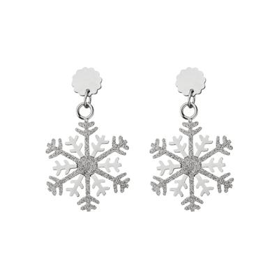 Paar Ohrhänger JOBO "Schneeflocke", silber (edelstahlfarben), Ohrringe, Damen, Edelstahl, Edelstahl