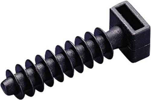 TRU Components TC-CHR6203 Kabelhalter 1593021 Bündel-Ø-Bereich 10mm (max) mit Lamellenfuß Schwarz