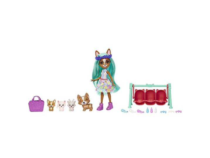 Enchantimals poppen Baby's Beste Vriendjes speelsets Kleine pop, dierenvriendje, 3 babydieren en accessoires Verrassing Cadeaus voor kinderen, HLK86