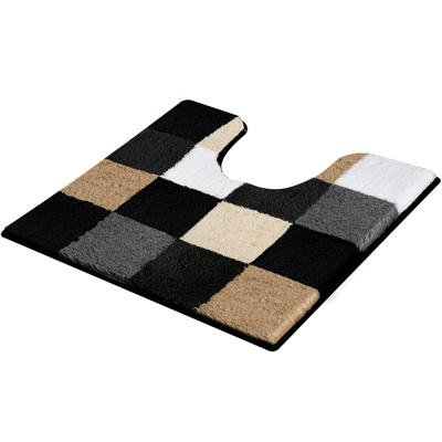 Badematte KLEINE WOLKE "Caro, Badvorleger, Badezimmer Teppich", schwarz, H:25mm, Kunstfaser, Badematten, Badematte, Badteppich, modernes Karo-Muster, Pastell-Farben, waschbar