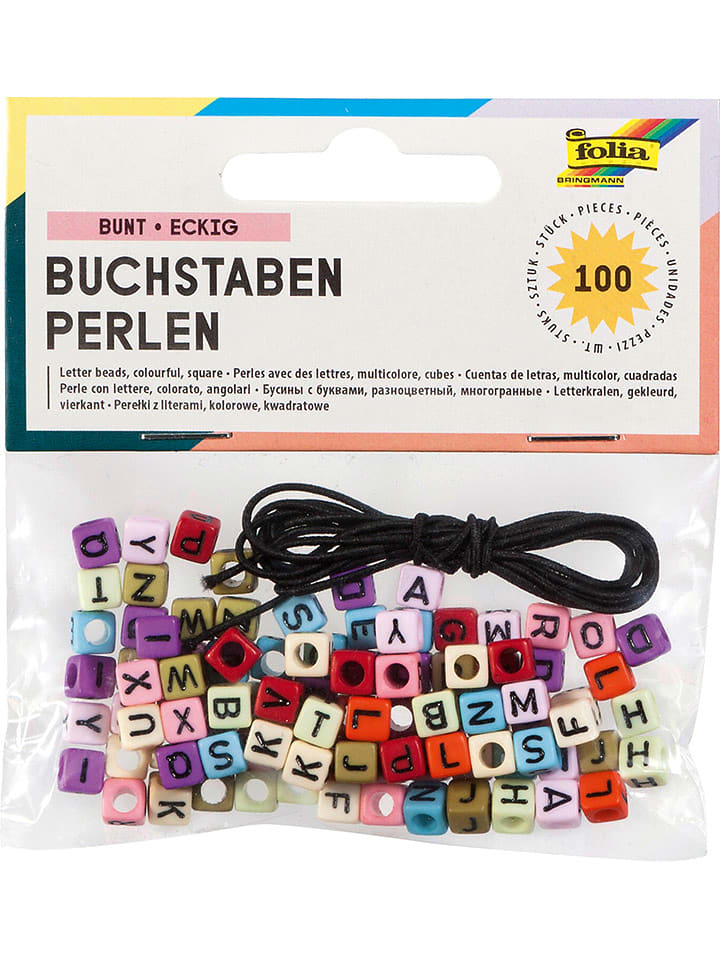 folia PAPER Bastelset "Buchstaben-Perlen" in Bunt - onesize