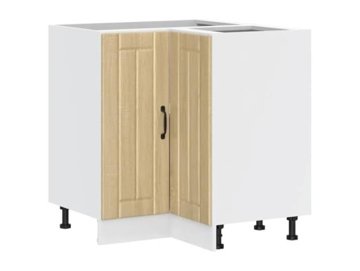 Helloshop26 Eckschrank für die Küche, optimierte Aufbewahrung, 75,5 x 75,5 x 81,5 cm, Eichenholz, Sonoma 02_0050105