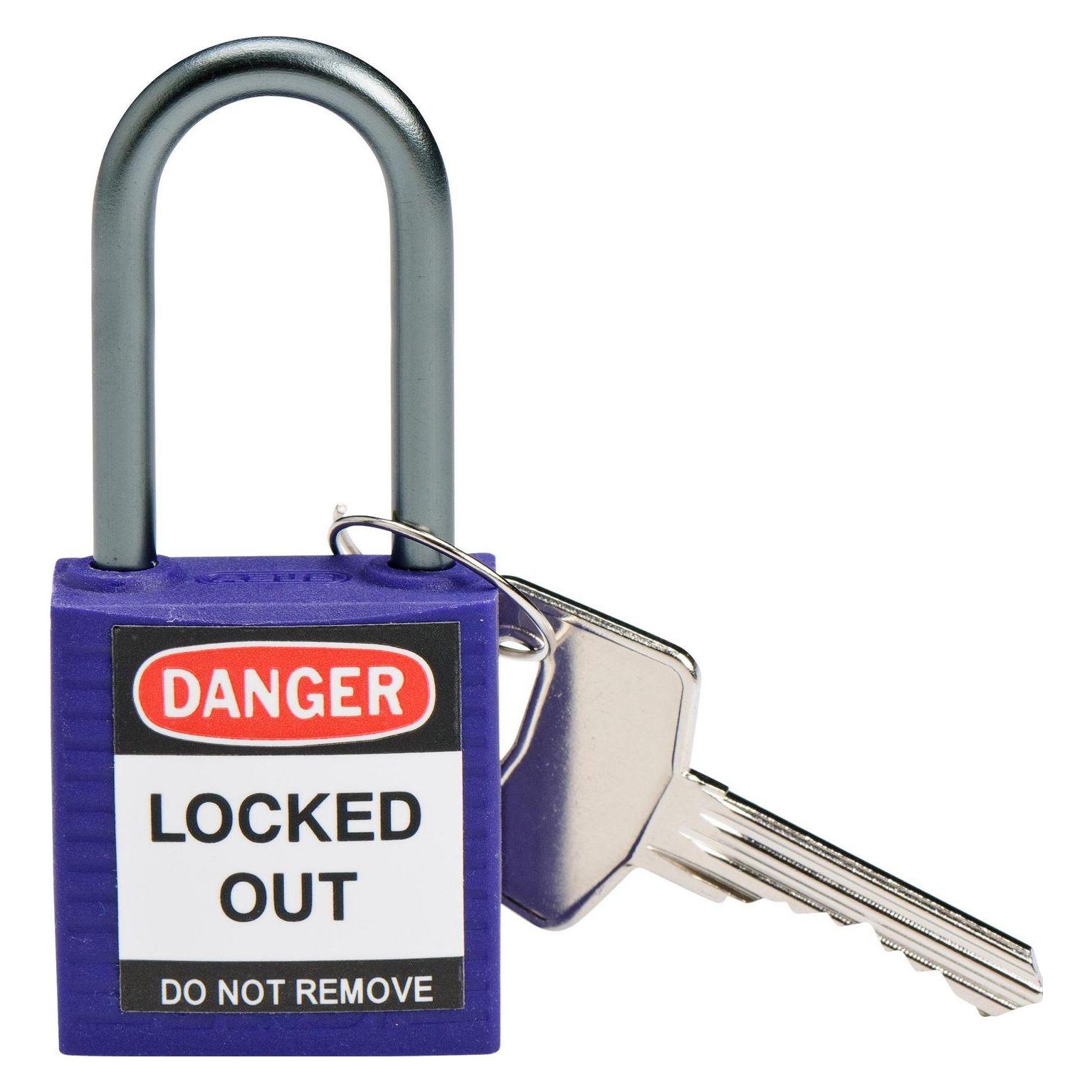 Brady kompaktes Sicherheitsschloss Nylon, Violett, 38mm Bügelhöhe, 4,7mm Aluminium-Schliessbügel (K (814131)