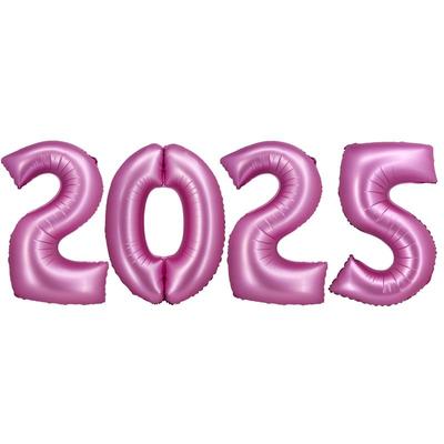 Folienballon Zahl 2025 pink Silvester XL Ballon