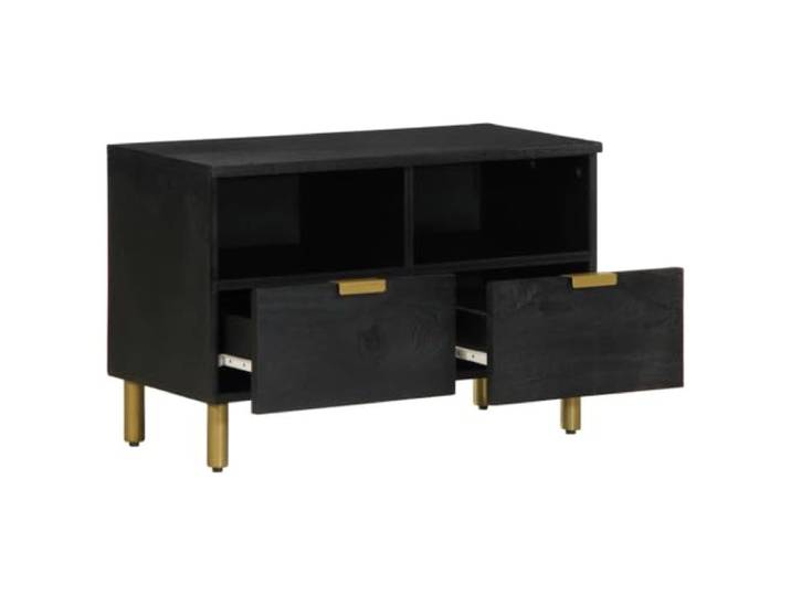 TV-Schrank Schwarz 70x33x46 cm Holzwerkstoff Metallgriffe, Industrial Style, reichlich Stauraum, pflegeleicht, Holzwerkstoff, Wohnzimmer, Schlafzimmer