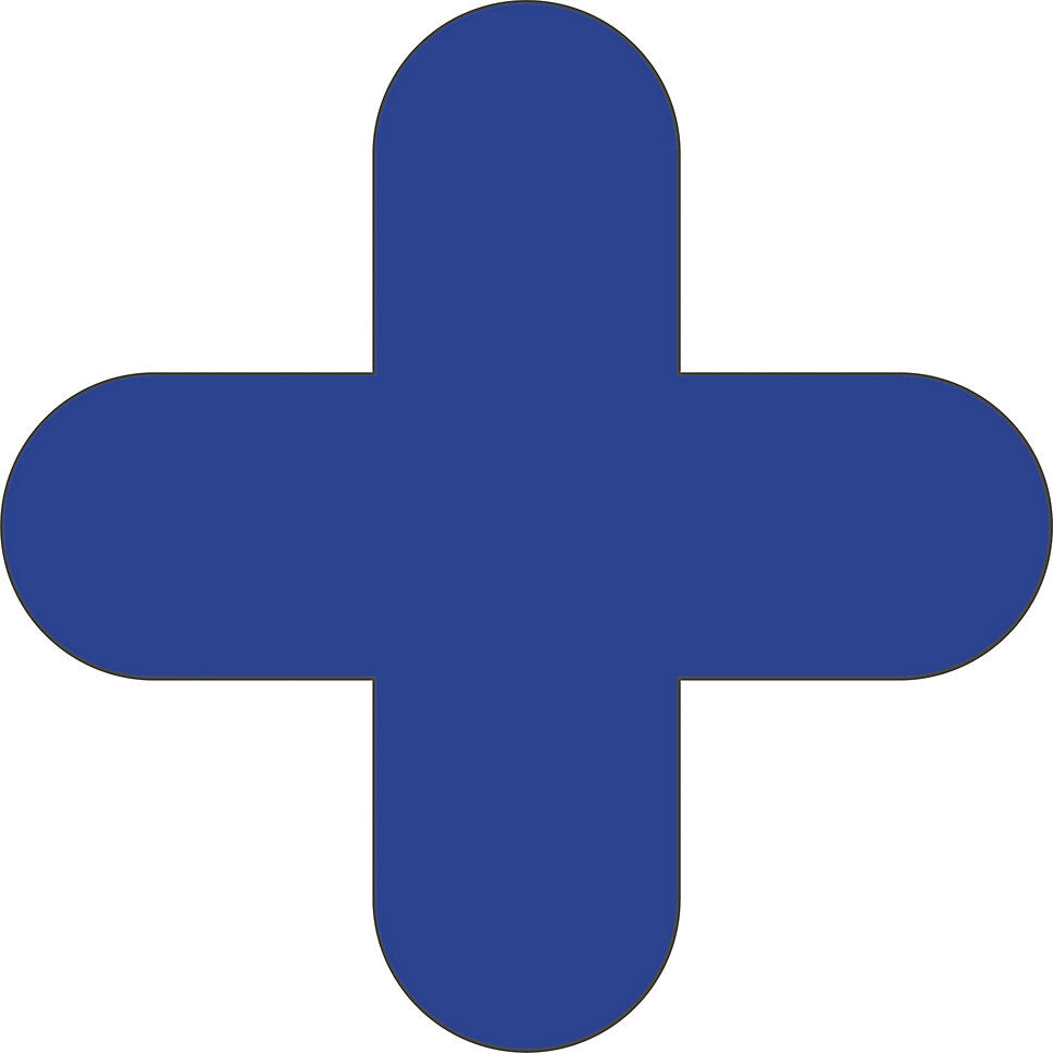 kaiserkraft PVC-Bodenmarkierungen, Kreuz-Form, VE 10 Stk, blau