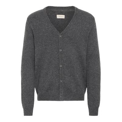 Strickjacke BLEND "Strickjacke BHBranko", Herren, Gr. XXL, grau (iron gate melange), Obermaterial: 60% Wolle mw. 40% Nylon NY., Strickjacken Strickjacke