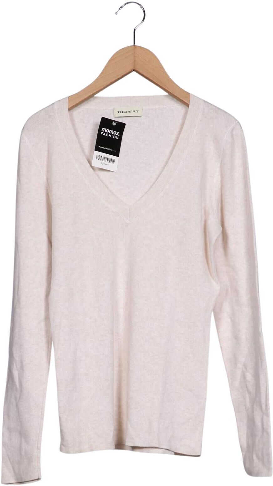 Repeat Damen Pullover, Cremeweiß, Gr. EU 36, Baumwolle - Second Hand