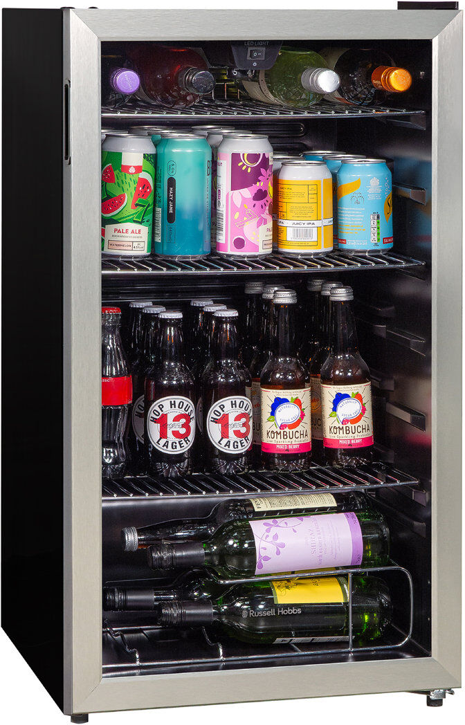 Russell Hobbs 93L Beverage Cooler in Black, RH48BC101B Stainless Steel 84.5cm H X 47cm W X 44cm D
