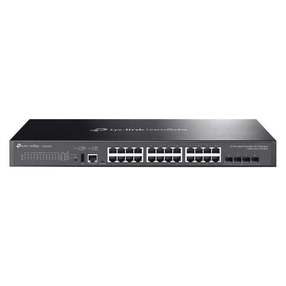 TP-Link Omada 24-Port Gigabit Stackable L3 Managed Switch, 4×10G SFP+ (24 Ports) (425480)