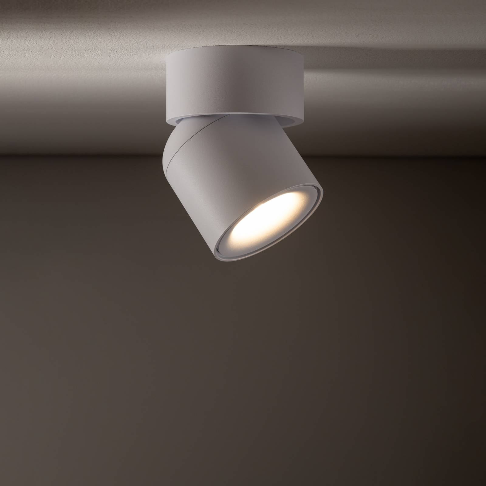 Deckenspot Oscar, weiß, Aluminium, Höhe 13,5 cm, GU10 Oscar Nowodvorski Lighting, dimmbar, weiß / opal, Aluminium, Außenleuchte