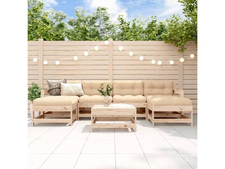 Salon de jardin 7 pcs Bois de pin massif 3186382