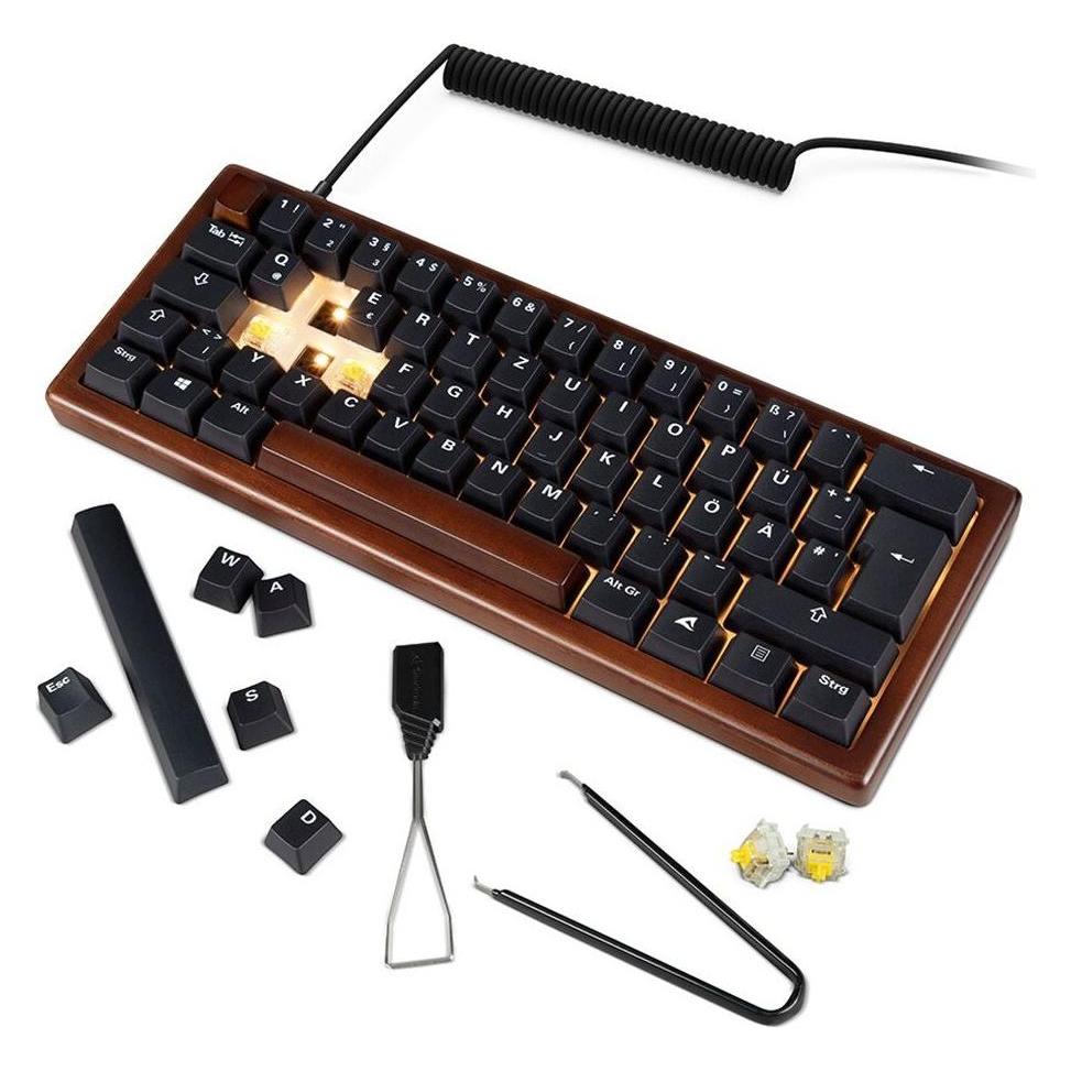 Sharkoon SKILLER SGK50 S4 Gen2 Wood PBT (holz/schwarz, DE-Layout, Gateron G Pro 3.0 Yellow) (DE, Kabelgebunden) (4044951042784)