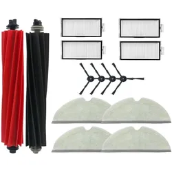 Roboparts Zubehör Set für Roborock Q8 Max Q8 Max+ Q5 Pro, Staubsauger Roboter Zubehör, Rot, Schwarz