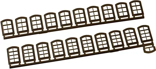 Auhagen 80204 H0 Fenster Braun Kunststoffbausatz
