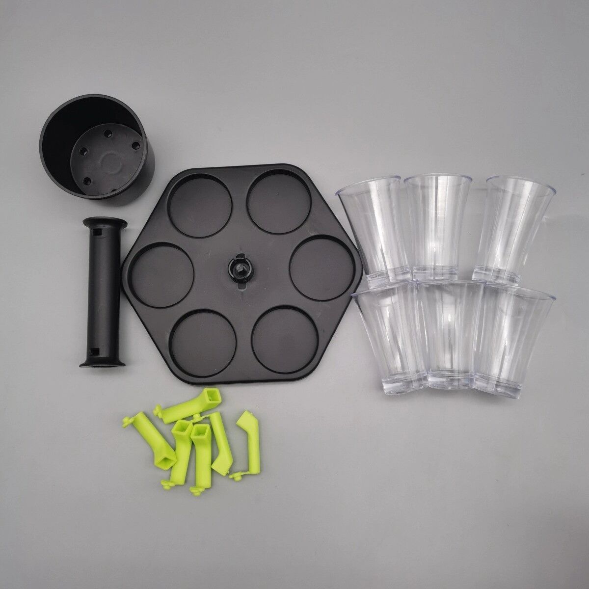 INF 6er Shot-Glas-Spender und Halter – sechseckiger gleichmäßig ausgießender Kunststoff-Shotbecher-Spender