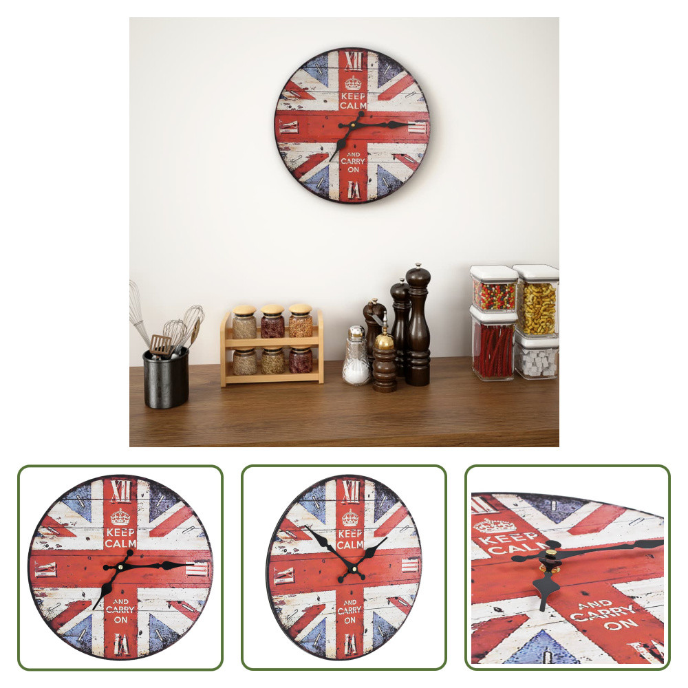 De Living Store Vintage Wandklok model UK, Analoog, 30 cm