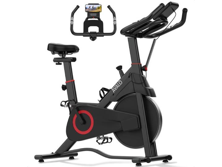 Avalo Hometrainer - Indoor Cycle - Magnetische Weerstand - Zwart Rood