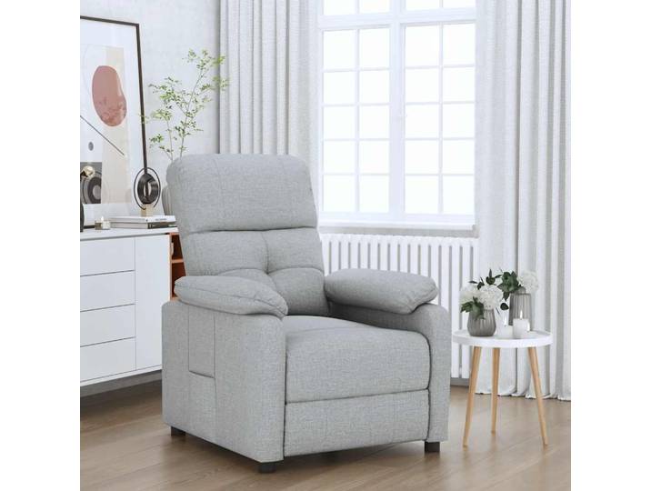 Légant Chaise Salon Inclinable En Tissu Disponible Différentes Couleurs Couleur : Gris Clair