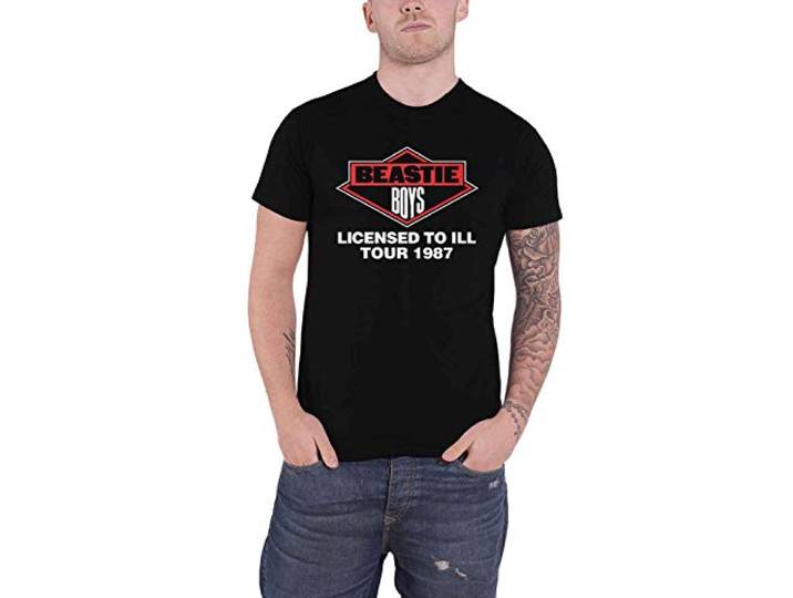The Beastie Boys T-shirt Licensed To ILL Tour 1987 Nieuw Officieel Heren Zwart Maat L