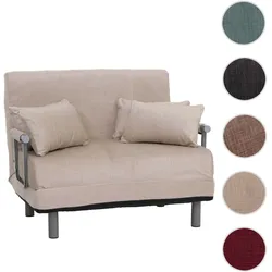 Schlafsessel HWC-K29, Klappsessel Schlafsofa Gästebett, Liegefläche 190x100cm, Stoff Chenille (370g/m2) ~ creme