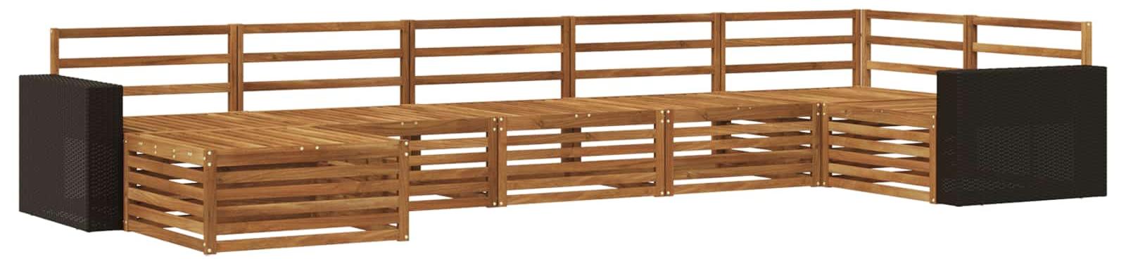 Outdoor-Sofagarnitur 7 pcs Natur