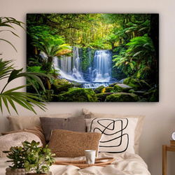 LEINWANDBILD Dschungel - Wasserfall - Australien - Pflanzen - Natur Groß 140x90 cm
