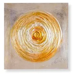 Wandbild 50 x cm Spirale Holz Gold