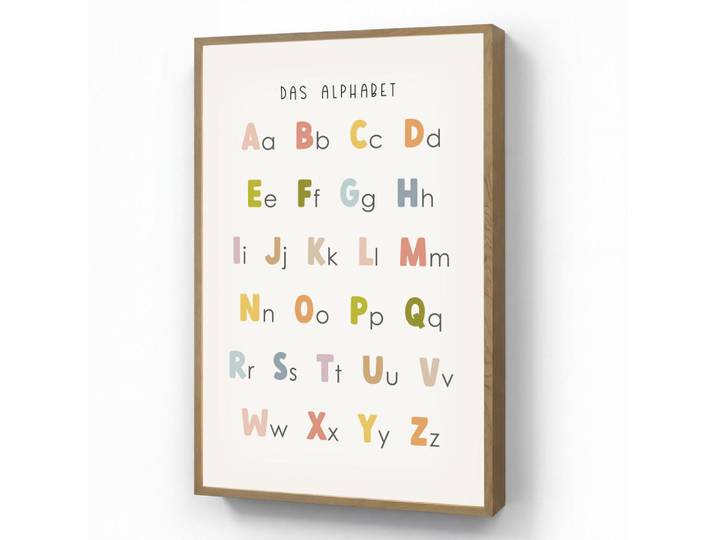 OnlyWow Nachttischlampe MIT Akku Pädagogisch - Alphabet lernen - Farbenfroh - Weiß - Buchstaben 60x90 cm, Rechteckig, LED integrated, 60x90x8 cm, Lampen & Leuchten, Innenbeleuchtung, Nachtlichter