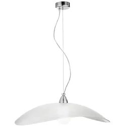 ROSSINI ILLUMINAZIONE MELVIN Pendelleuchte 64 cm aus Siebdruckglas und verchromtem Metall, E27-Fassung, IP20, elegantes Design für Innenräume - Rossini Group