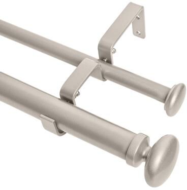 Meriville 1-Inch Diameter Prima Telescoping Double Window Treatment Curtain Rod
