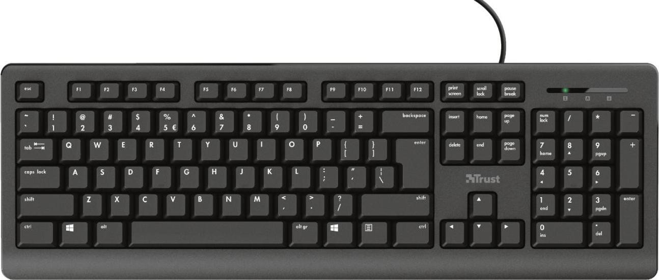 Trust Primo Membraan Toetsenbord, USB, QWERTY, Zwart