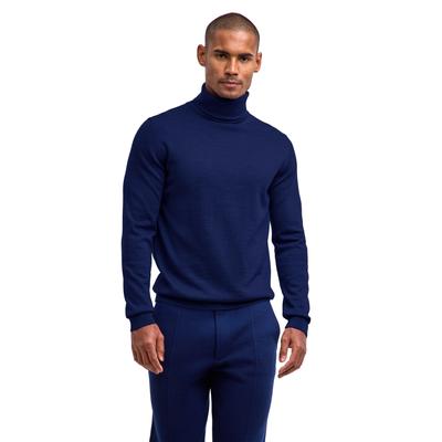 Strickpullover FALKE "Pure Merino Wool", Herren, Gr. S, blau (space blau (6116)), Pullover Strickpullover