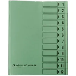 Bene, Mappe, Ordnungsmappe 12 Fächer grün (A4)
