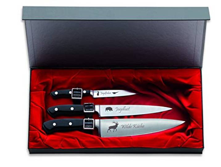 F. Dick Messerset Jagd Premier Plus 3-TLG. (Officemesser 12cm, Filetiermesser 18 cm, Kochmesser 21 cm, X50CrMoV15 Stahl, nichtrostend, 56° HRC) 81099000-250
