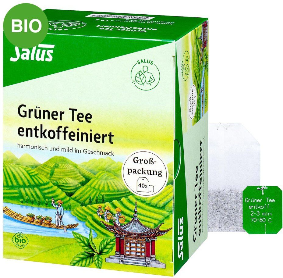 Salus Grüner Tee entkoffeiniert Bio Filterbeutel 40stk