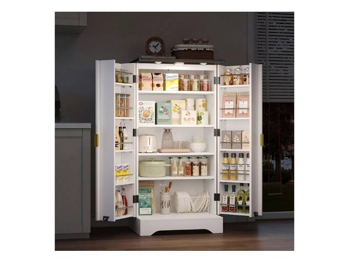 OKWISH Sideboard Modernes Küchenschrank (mit LED-Sensorleuchte, höhenverstellbaren Böden & Kippschutz, 1 St)