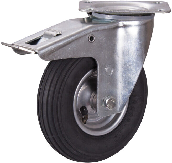 VARIOfit Roulette de frein avec pneu gonflable 200 × 50 mm noir (dpl-200.000)
