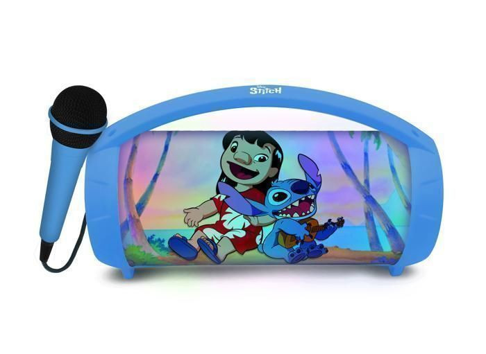 Lexibook Bluetooth-luidspreker met microfoon Disney Stitch, draadloos en oplaadbaar met meerkleurige lichteffecten